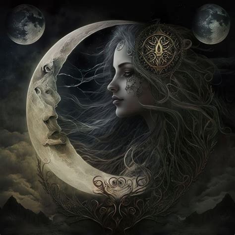 Witchcraft lunar goddess